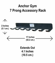 Anchor Gym Home Storage 7 Prong Accessory Rack for Fitness Bands (Wood Screws Included)