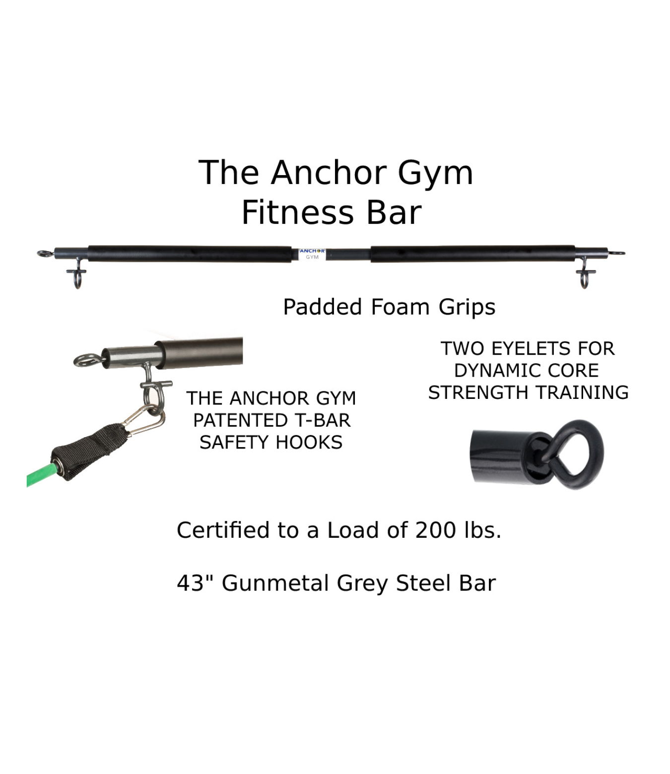 Fitness Bar by Anchor Gym | Versatile Bar for Home & Gym Workouts